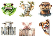 Quirky Animals Peeking Around Corner, an Illustration by DreamArtGraphic (Thumbnail 2 of 4)