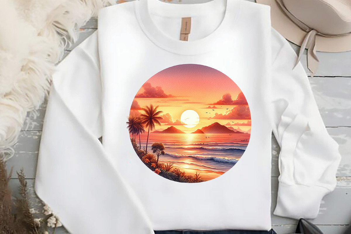 Watercolor Summer Beach Views PNG, an Illustration by DreamCafeArt (Photo 5 of 8)