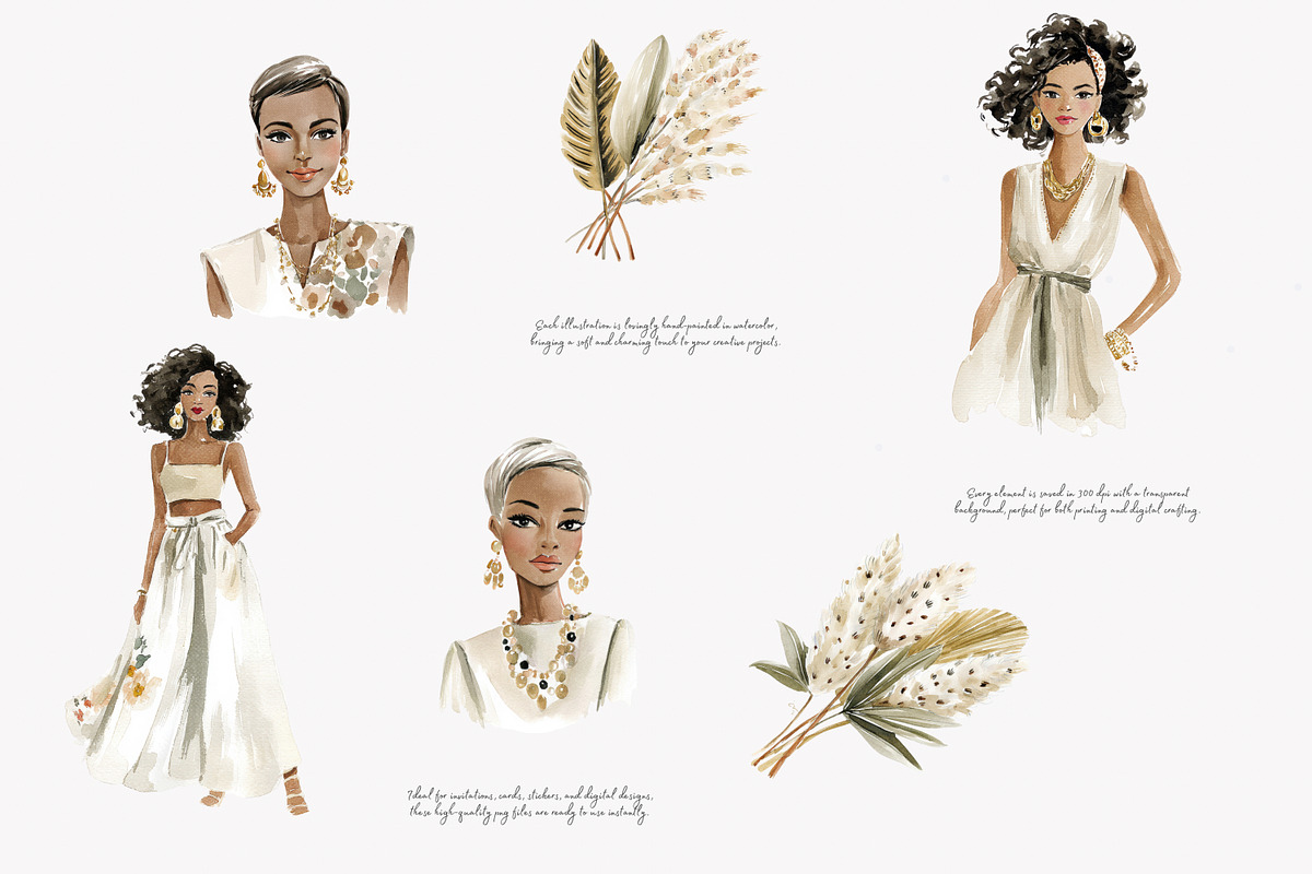 Summer watercolor clipart set, a Decorative Illustration by Patishop Art (Photo 2 of 9)