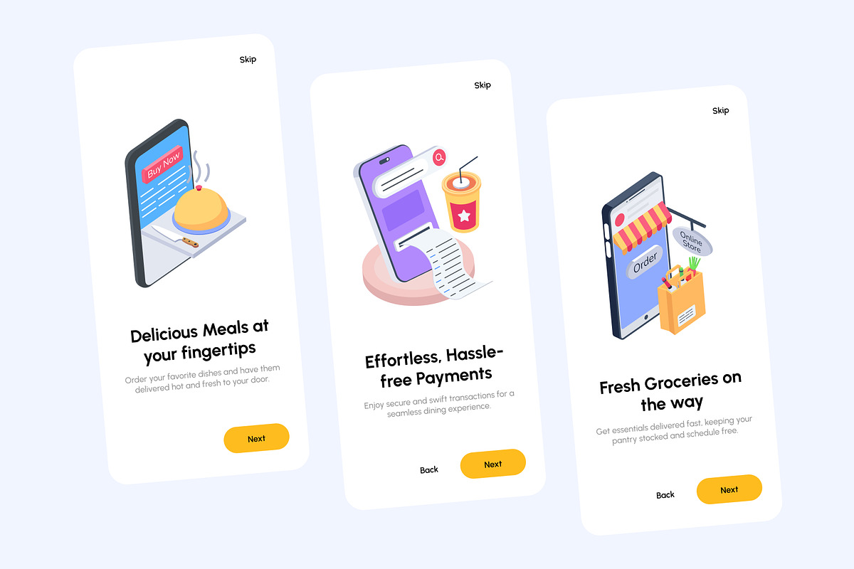 Food Delivery Isometric Icons, an Emoji Icon by Vectors Market (Photo 4 of 9)