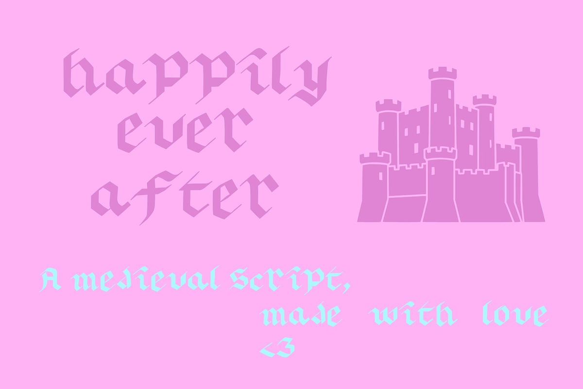 Happily Ever After Medieval Font, a Handwritten Font by Eryn Rose Design (Photo 4 of 18)