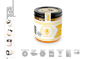 Honey Jar Bottle Mockup