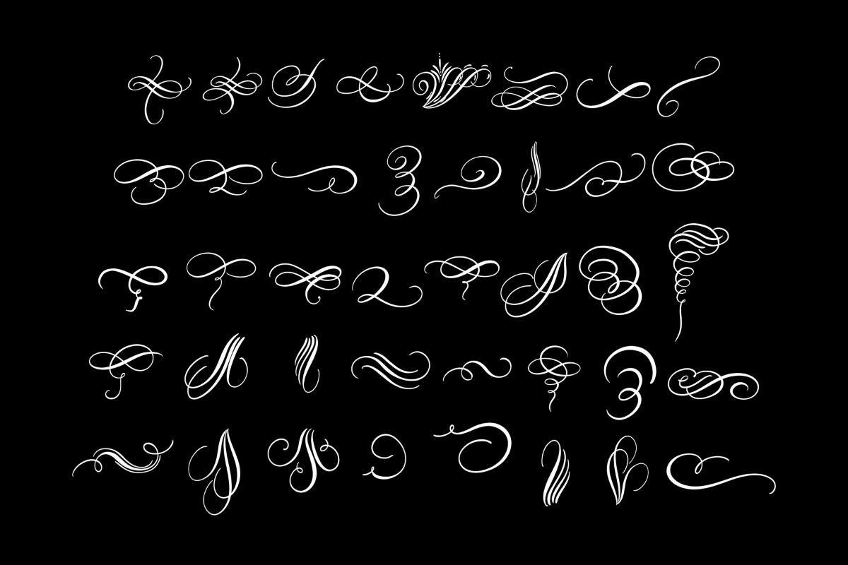 Procreate Calligraphy Flourish Stamp, a Brush Add-On by An Inkling Of Curry (Photo 2 of 4)
