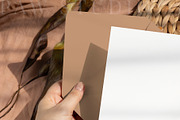 Card Mockup 5x7 In Hand 8e fall2, an Advertising Mockup by PawMockups (Thumbnail 3 of 11)