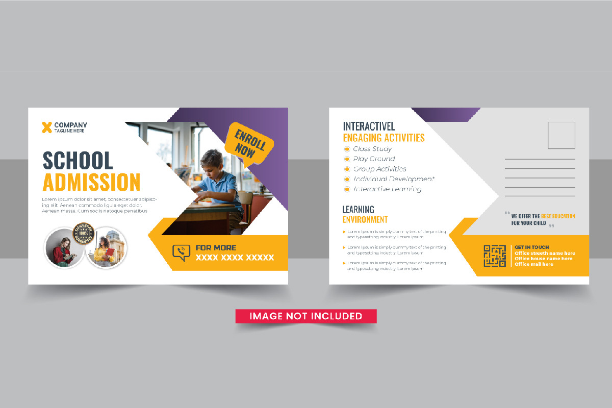 School admission postcard bundle, a Stationery Template by Pavel_design (Photo 4 of 11)