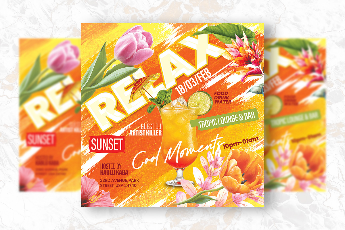 Relax Sunset Party Flyer Design, a Flyer Template by Shajib Shikder (Photo 2 of 2)
