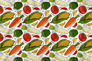 Vegetables Seamless Pattern #04, a Pattern Graphic by MEDZ