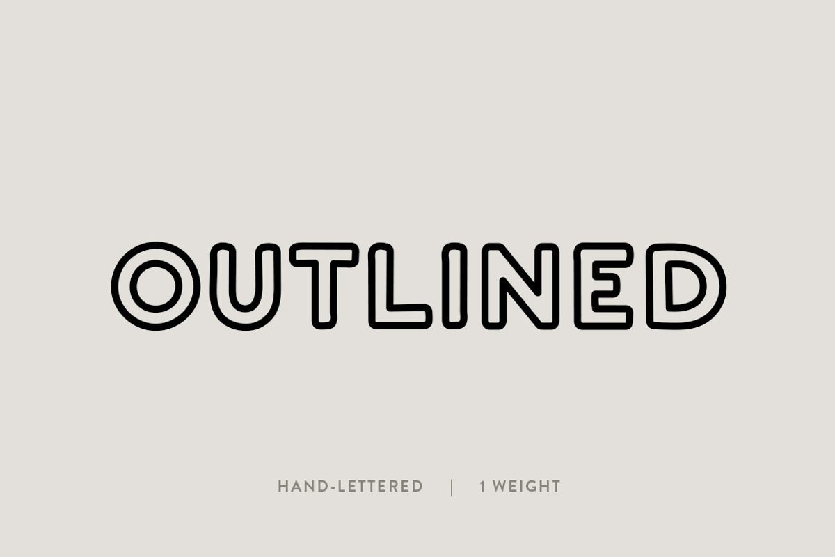 Outlined: A Hand-Lettered Font, a Sans Serif Font by Britt Fabello (Photo 1 of 6)
