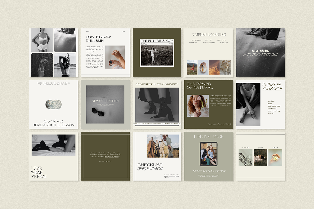 CANVA Editorial Instagram Templates, a Social Media Template by Oksafox (Photo 9 of 16)