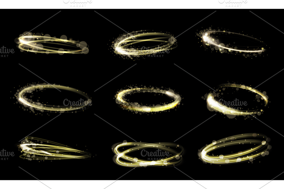 Magic circle glow. Shining golden, an Illustration by winwin.art