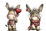 Whimsical Valentine Donkey Clipart, an Illustration by Craft Nest (Thumbnail 11 of 11)