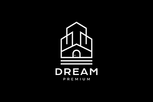 future house real estate line logo, a Branding & Logo Template by devastd