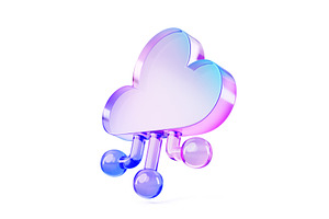 3d glass holographic ai cloud icon, a Technology Illustration by Marozhkastudio