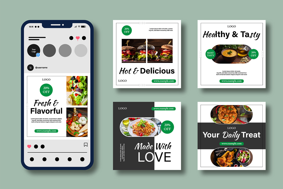 Modern Fresh Food Social Media Post, a Social Media Template by MightyDesign (Photo 2 of 8)