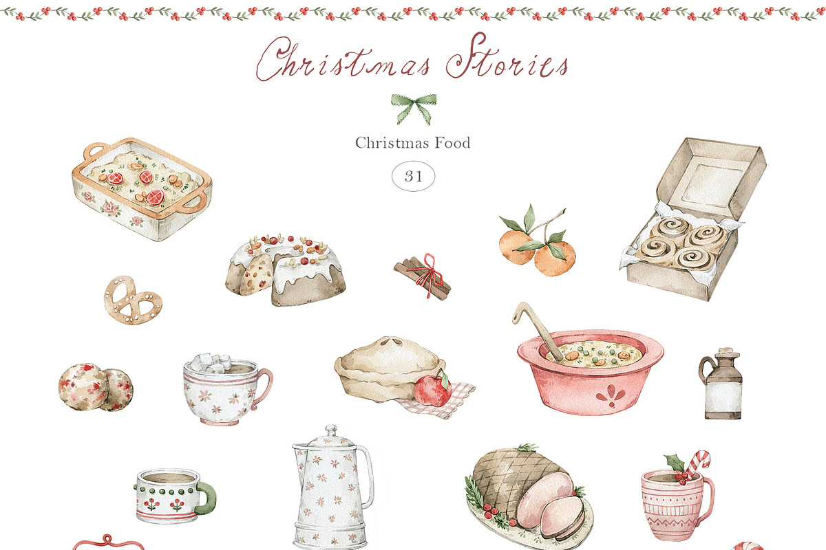 Christmas Stories Watercolor Animals, a Seasonal Illustration by Kreker Kate (Photo 7 of 12)