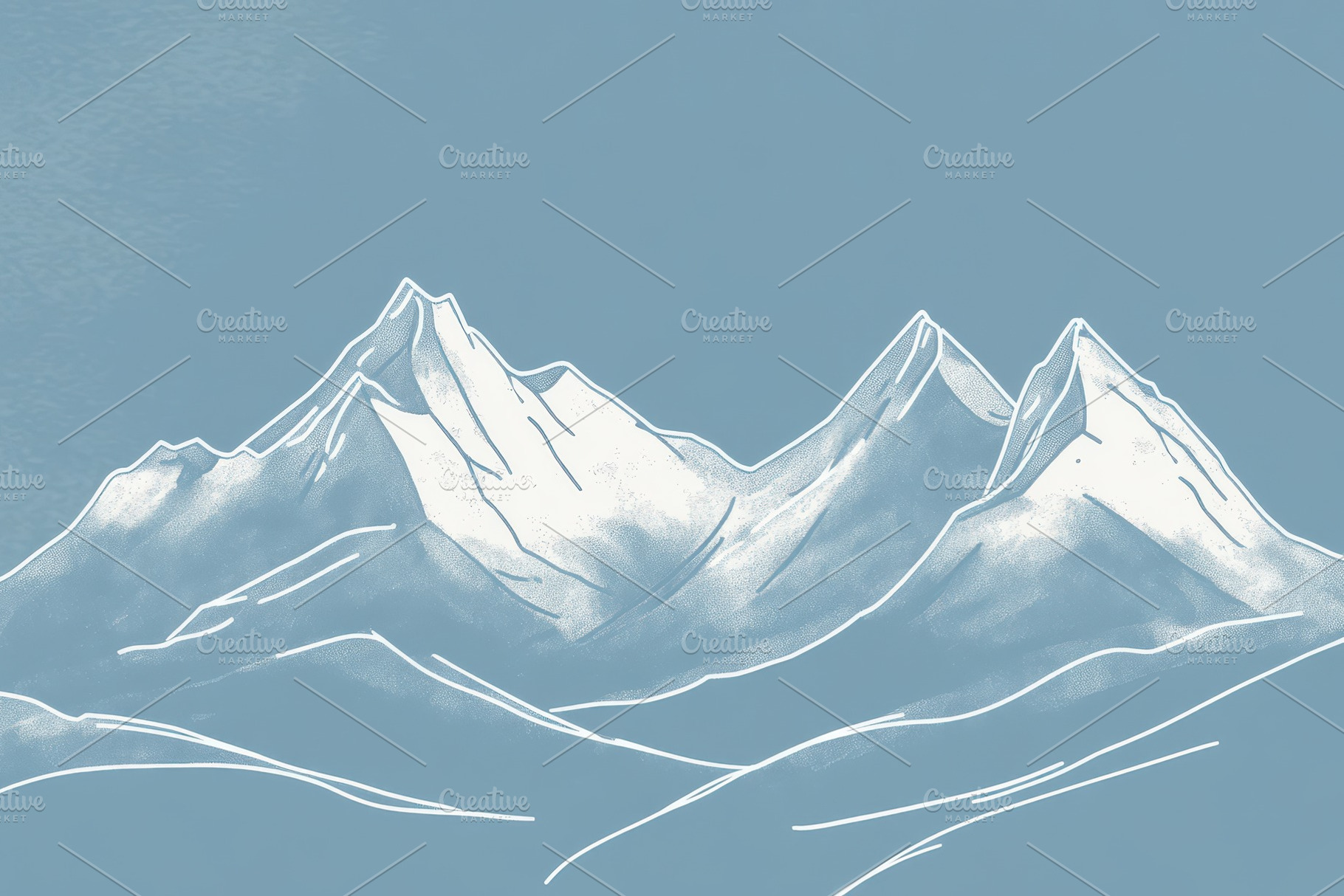 White line drawing of a majestic, a Photo by Pavel_design