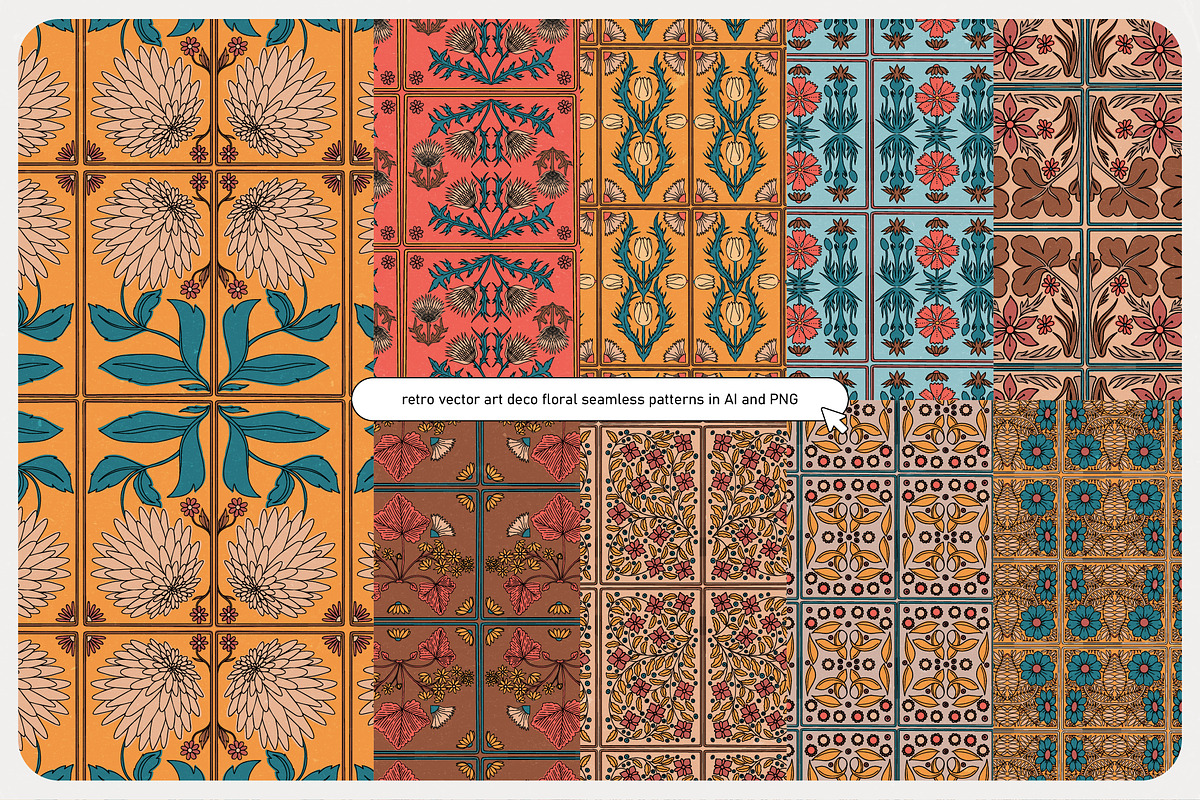 ArtDeco Floral Patterns, a Pattern Graphic by angelainthefields (Photo 8 of 13)