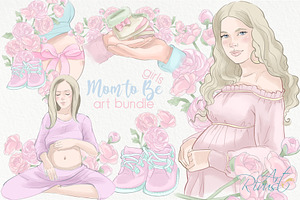 Mother to be PNG Clip Art. Pregnancy, a Decorative Illustration by RivusArt