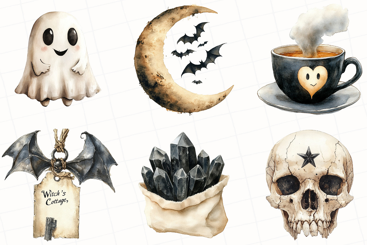 Beige & Black Halloween Clipart, an Illustration by OK Design (Photo 4 of 5)
