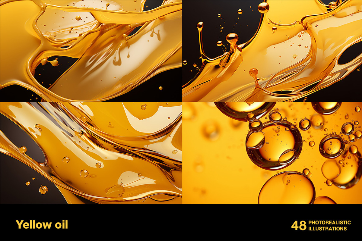 Yellow oil. 48 images, a Healthcare Illustration by Handmadefont (Photo 7 of 12)