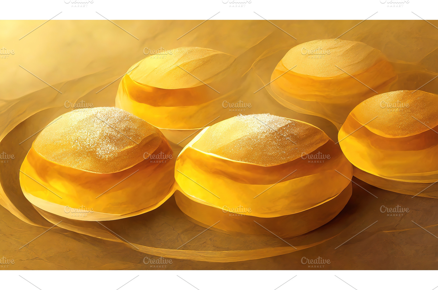 Golden pastries arranged in artistic, a Food & Drink Photo by Igor Tichonow