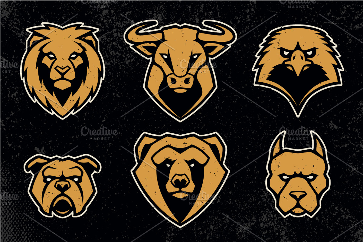 Animals Mascot Icons Vector Set, a Duotone Icon by Vecster (Photo 2 of 17)