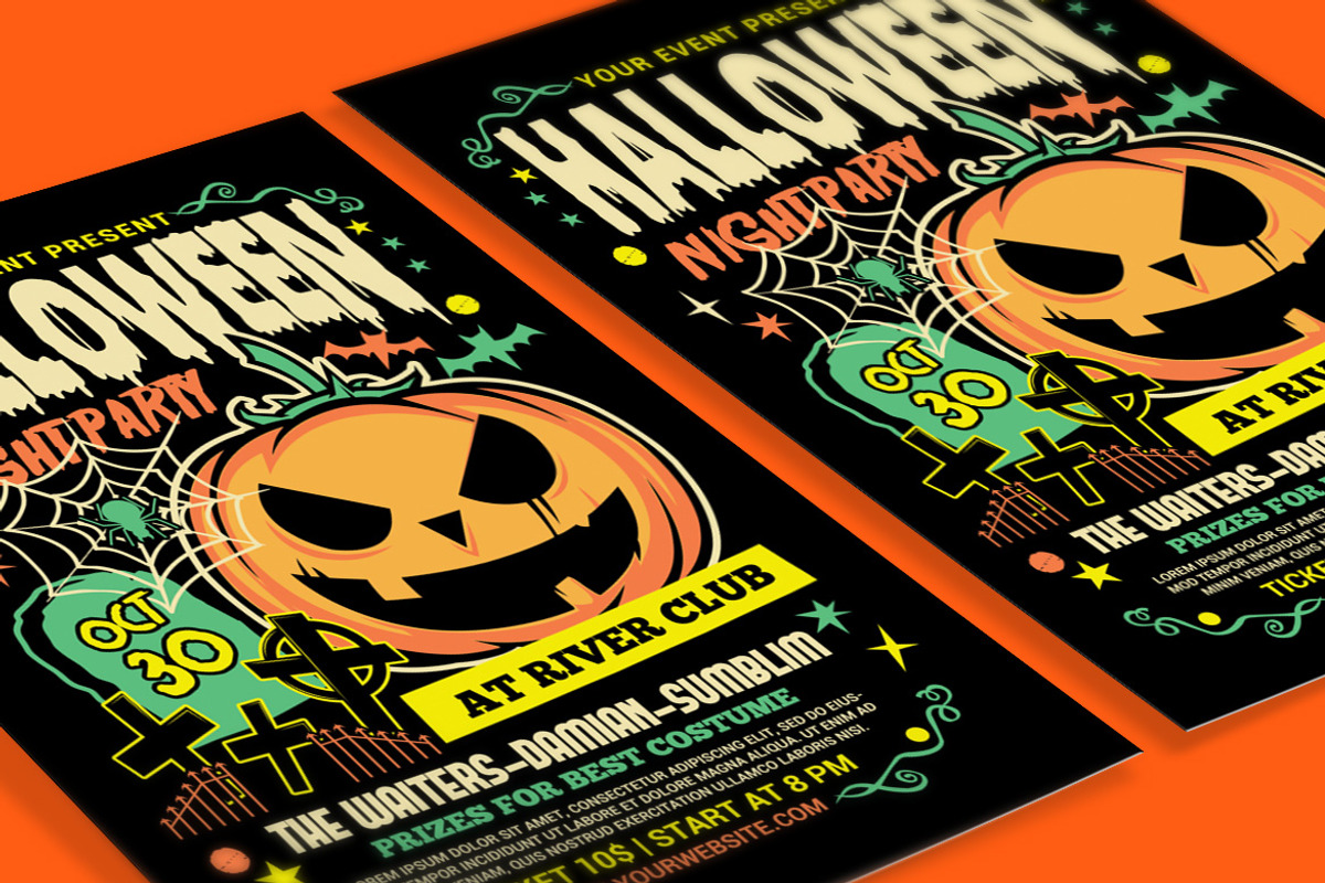 Halloween Night Party Flyer, a Flyer Template by Muhamad Iqbal hidayat (Photo 3 of 4)