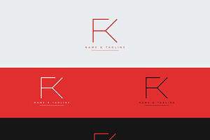 Initial letters monogram logo FK
