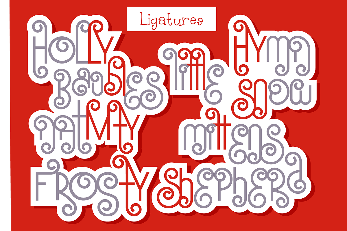 Santa's Beard Curly Christmas Font, a Font by Dancing with Ink (Photo 25 of 30)