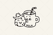 Cowboy Cookie Clipart Funny Milk SVG, a Graphic by TanchaArt (Thumbnail 6 of 10)