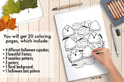 HALLOWEEN CUPCAKES: coloring pages, a Seasonal Illustration by Eereen Studio (Thumbnail 5 of 6)