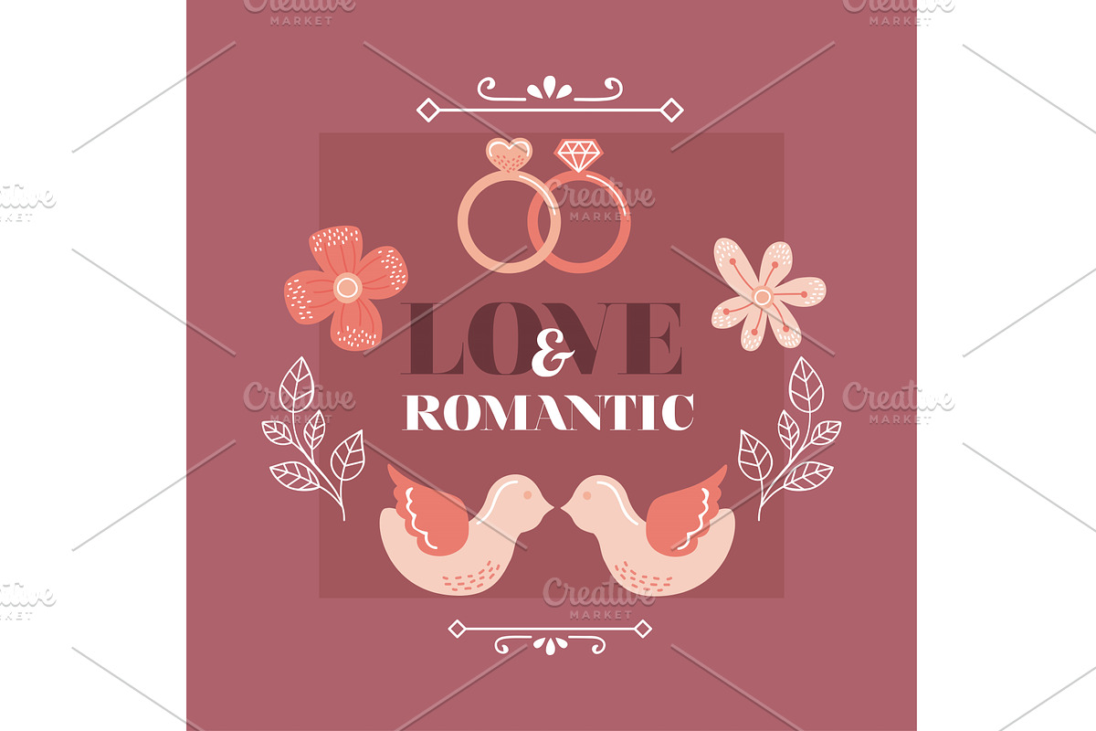 wedding template card, an Illustration by studiogstock