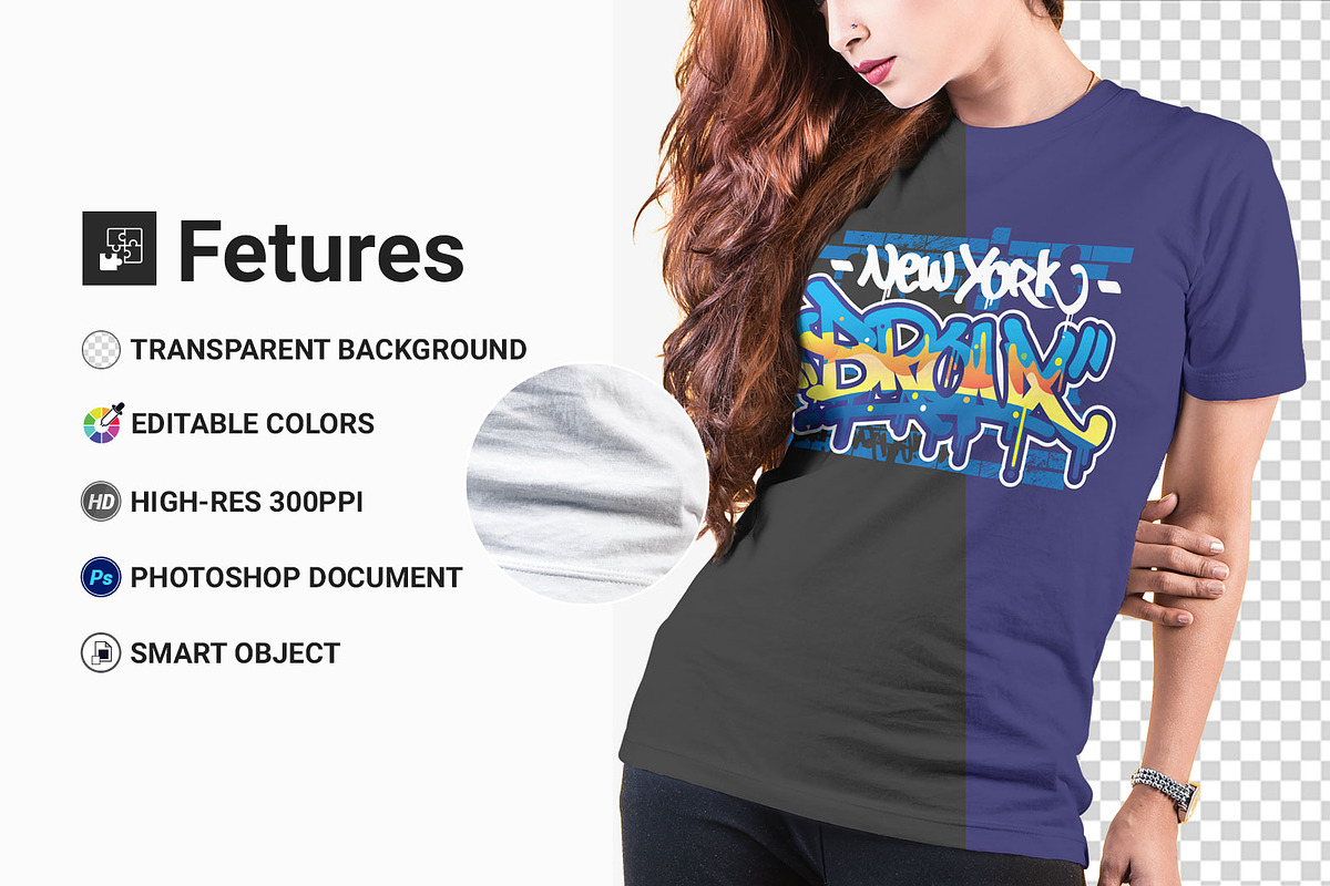 Female t-shirt Mockup-V-2-001, a Shirt Mockup by designvillage (Photo 3 of 9)