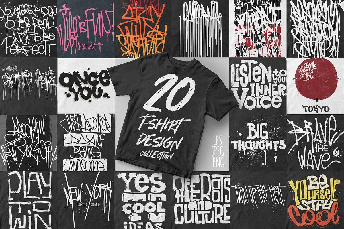 20 shirt print design, inscriptions., an Illustration by Urbanshop (Photo 1 of 5)