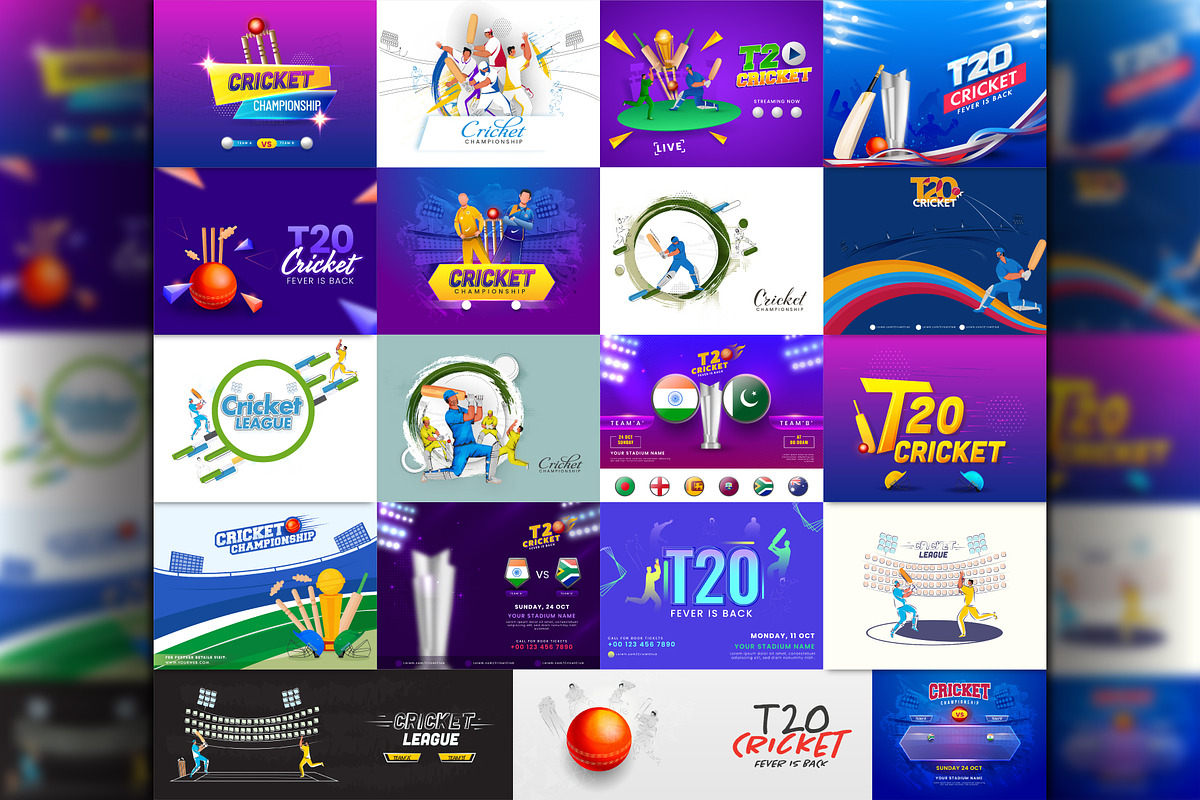 Cricket 2021 Bundle Vol-3, a Sport Illustration by Allies Interactive (Photo 2 of 4)