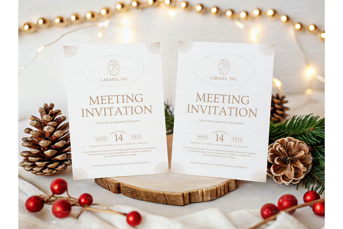Christmas Card Mockup with Pinecones, a Product Mockup by MockupWizard (Photo 5 of 5)