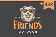 Vintage Australian Shepherd Dog, an Animal Illustration by devastd (Thumbnail 1 of 11)