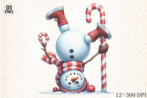 Funny Snowman Sublimation png, an Illustration by Libby Wishes