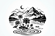 60 Lotus Mountain Harmony Silhouette, an Empty State Illustration by Amazin_art (Thumbnail 15 of 31)