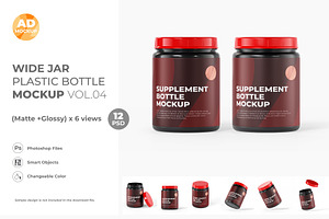 Wide Jar Bottle Mockup Vol.04