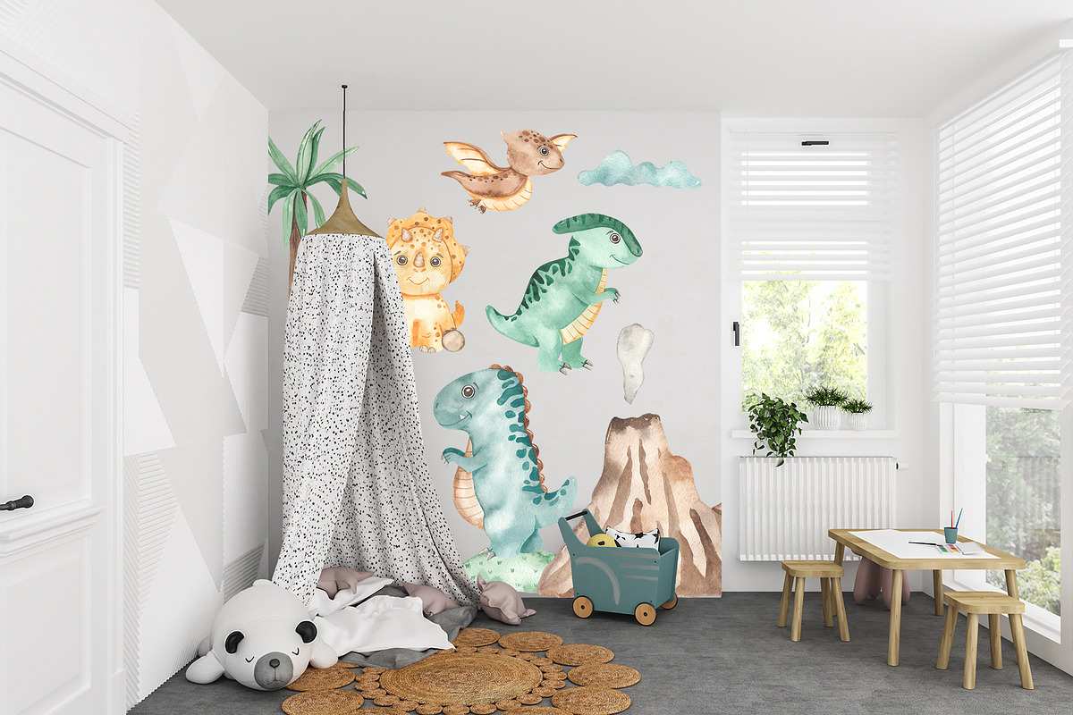 Little dinosaurs watercolor, an Animal Illustration by Marina Ermakova (Photo 11 of 13)