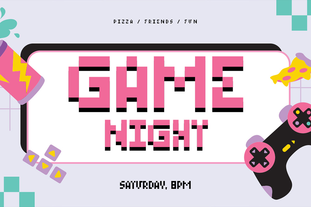 Voxel - Classic Arcade Gaming Font, a Blackletter Font by OWPictures (Photo 2 of 10)