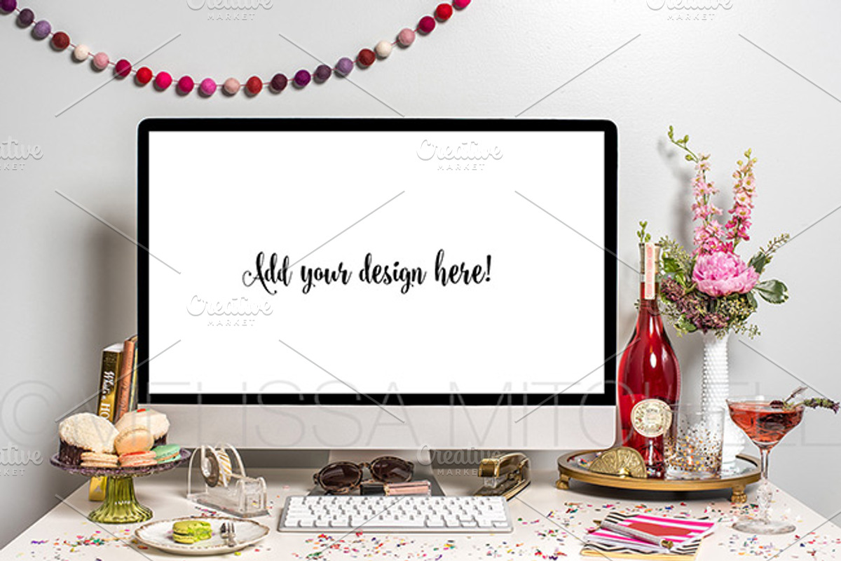 Champagne & Cupcakes iMac Mockup #24, a Mac Mockup by MMStyledStock (Photo 1 of 2)