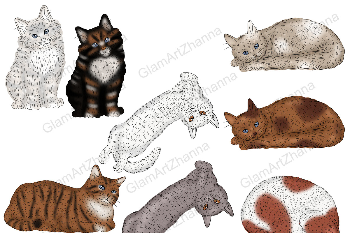 Pets Clipart, an Animal Illustration by GlamArtZhanna (Photo 3 of 5)