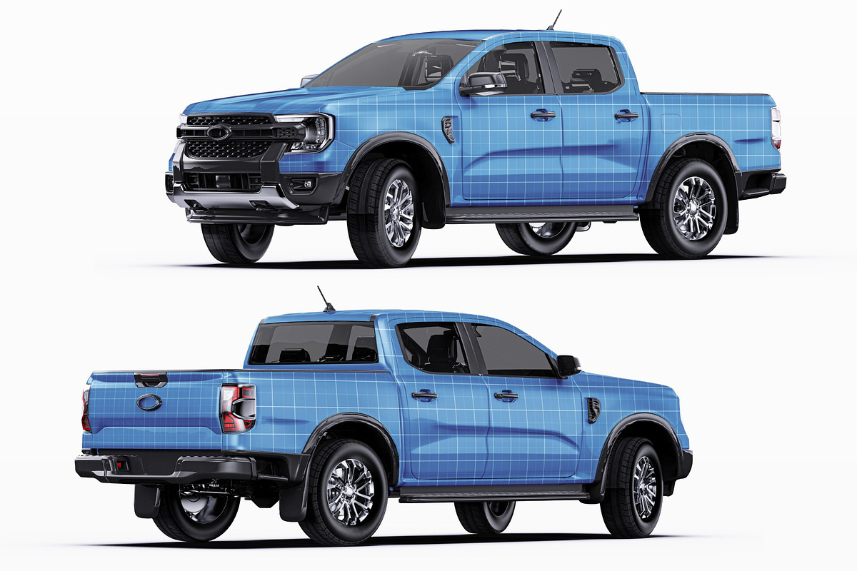 Modern Double Cab Pickup Mockup Set, a Product Mockup by Halal Graphic Studio (Photo 11 of 15)