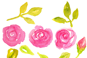 Watercolor Pink Roses, an Illustration by Sandra Jones Art (Thumbnail 3 of 4)
