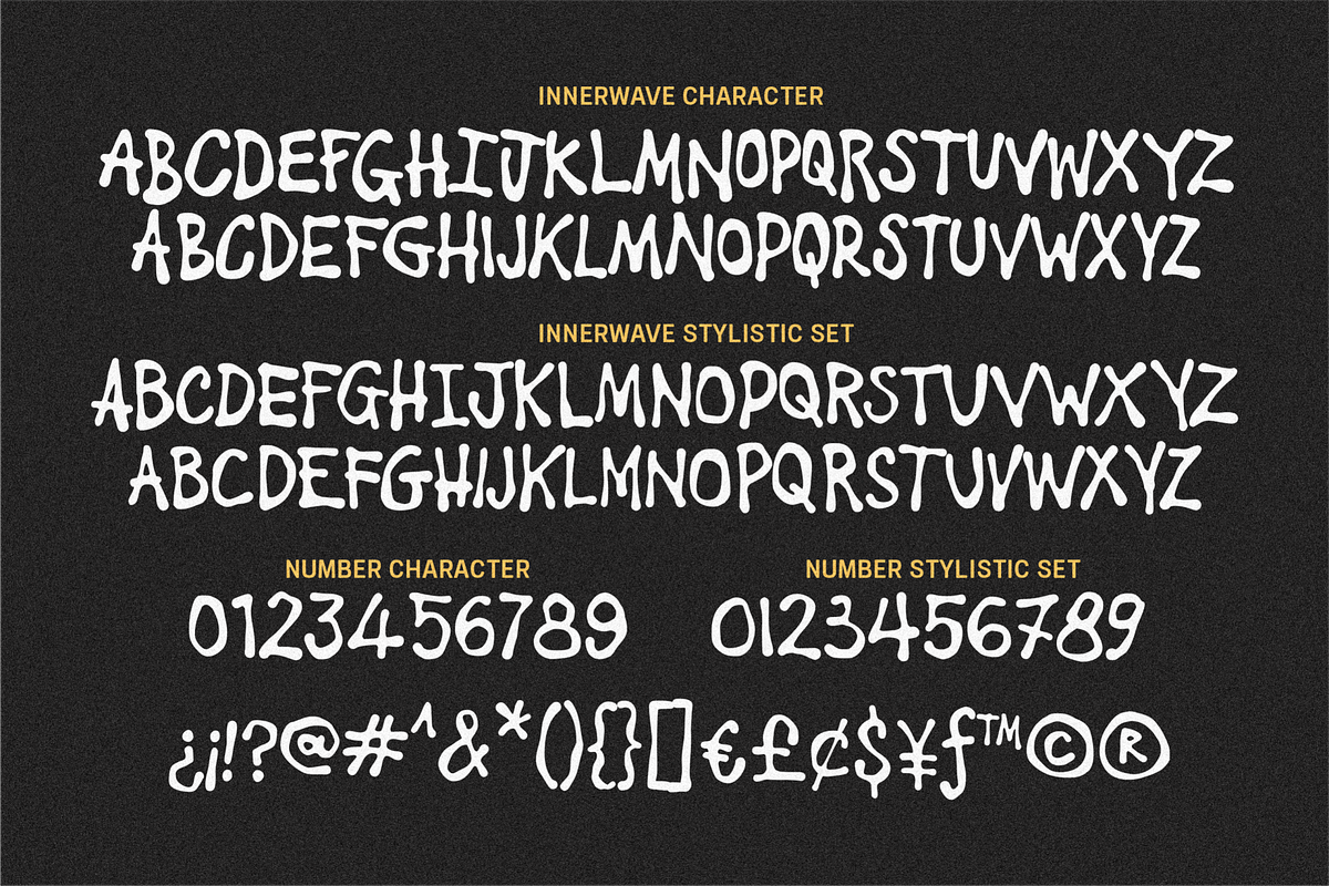 Innerwave All Caps Brush, a Handwritten Font by 24Design Studios (Photo 9 of 9)