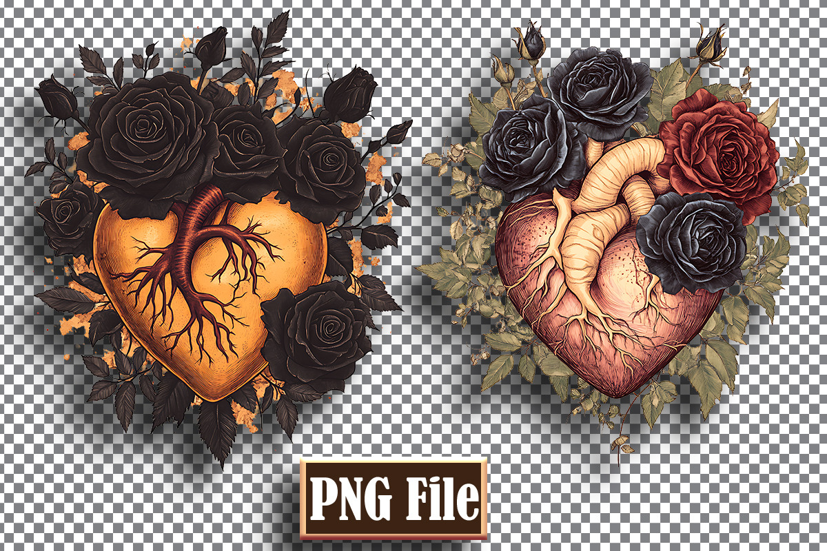 Floral Heart Clipart Bundle Png, an Object Graphic by protabsorkar11 (Photo 5 of 9)