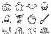 43 Halloween Line Vector Icons, an Outline Icon by adenpinkstore (Thumbnail 1 of 19)