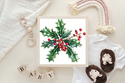 Watercolor Holiday Floral Clipart, an Illustration by CraftArtStudio (Thumbnail 6 of 6)